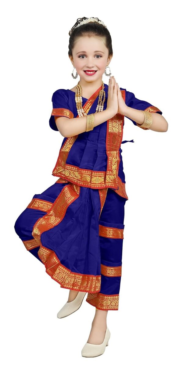 Bharatnatyam Dress Blue Saari on Rent