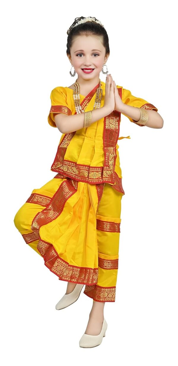 Bharatnatyam Dress Yellow Saari on Rent