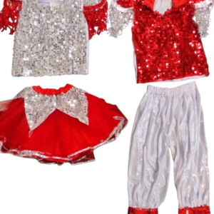 School Annual Day Function Red White Dress For Kids