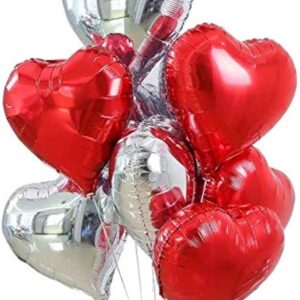 Red Silver Foil Balloons