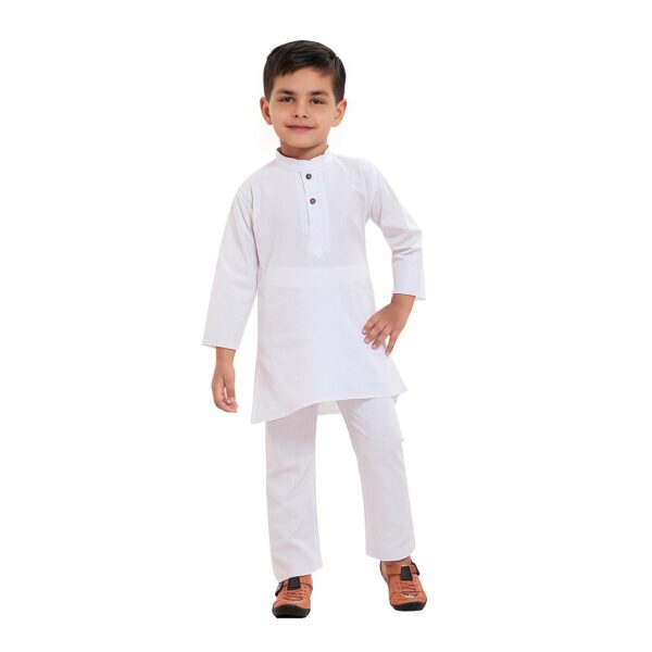 Kids White Kurta Pajama Set