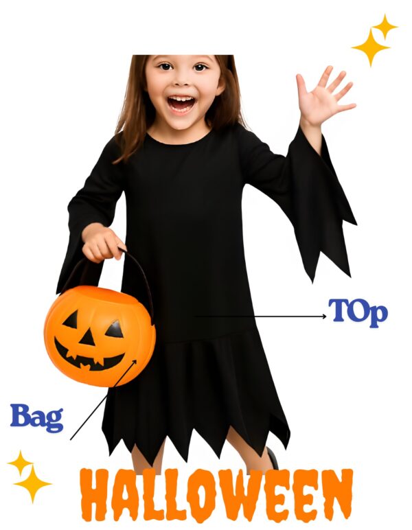 Black Witch Dress For Girls Halloween Party