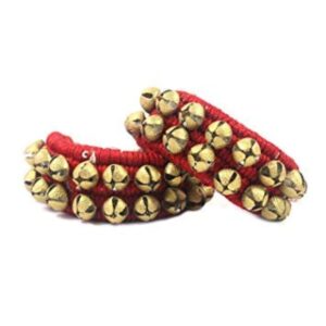 Brass Bharatanatyam Ghungroo 2 lines with Adjustable Strap