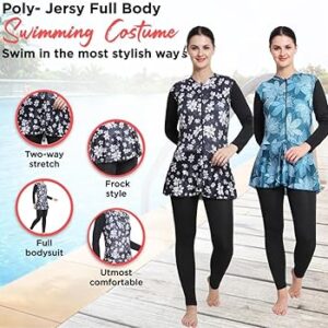 Women's Swimsuits with Front Zip Printed Swimming Costume