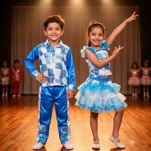 Blue Check Western Dance Dress