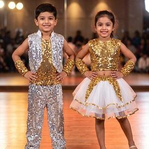 Golden Silver Western Dance Outfit