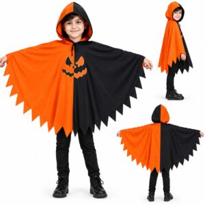 Kids Pumpkin Print Hooded Costume