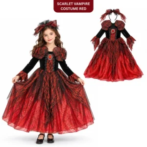 Scarlet Vampire Costume Red Halloween Dress For Girls