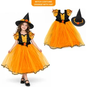 Witch Costume Orange with Hat